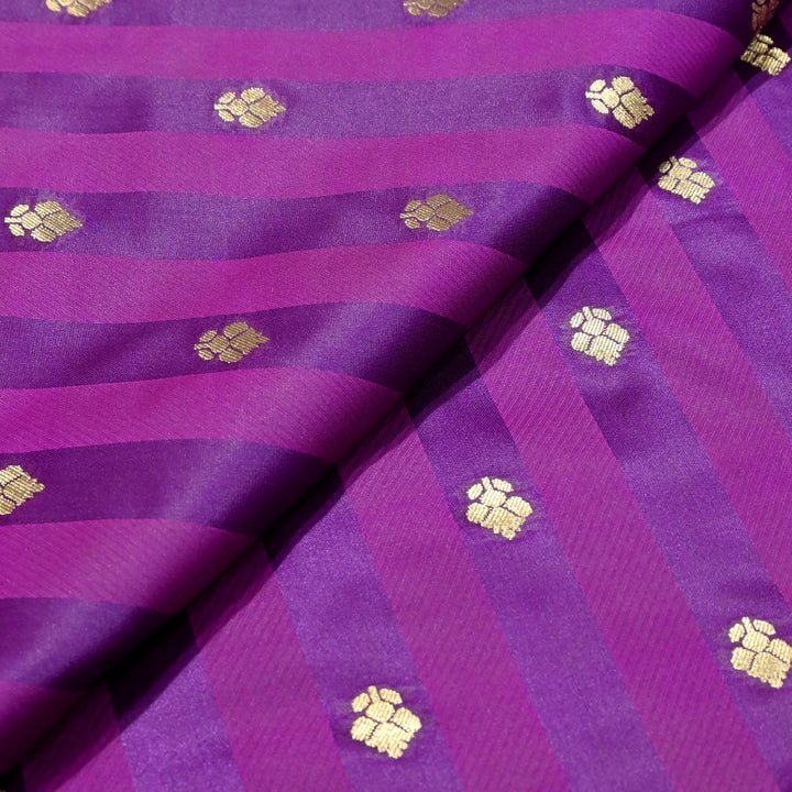 Premium Satin Stripes Zari Jacquard Brocade Fabric | Designer Brocade Fabric | JAC275-4