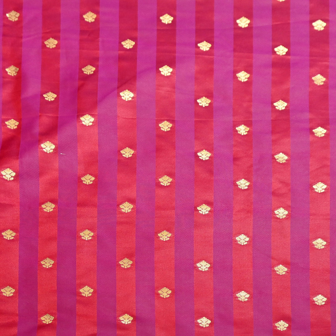 Premium Satin Stripes Zari Jacquard Brocade  Fabric | Designer Brocade Fabric | JAC275-2
