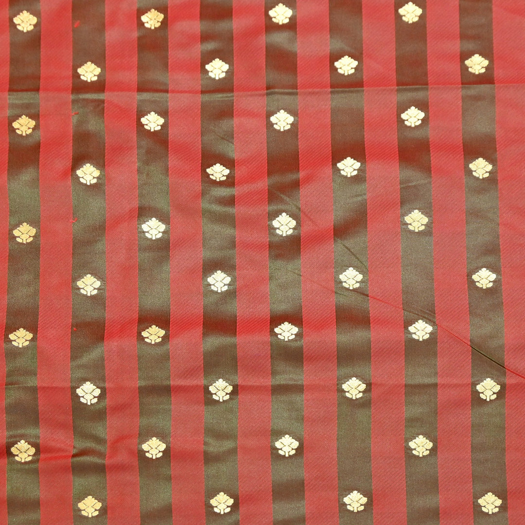 Premium Satin Stripes Zari Jacquard Brocade Fabric | Designer Brocade Fabric | JAC275-6