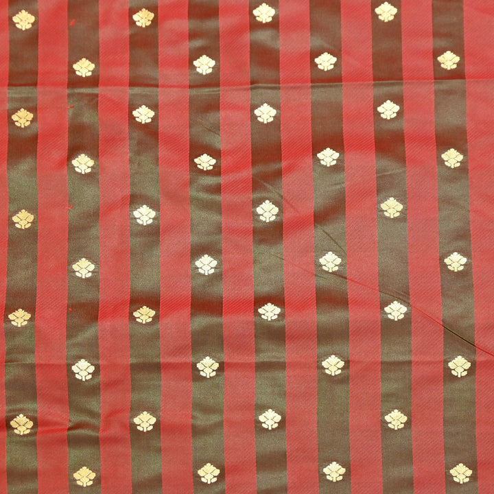 Premium Satin Stripes Zari Jacquard Brocade Fabric | Designer Brocade Fabric | JAC275-6