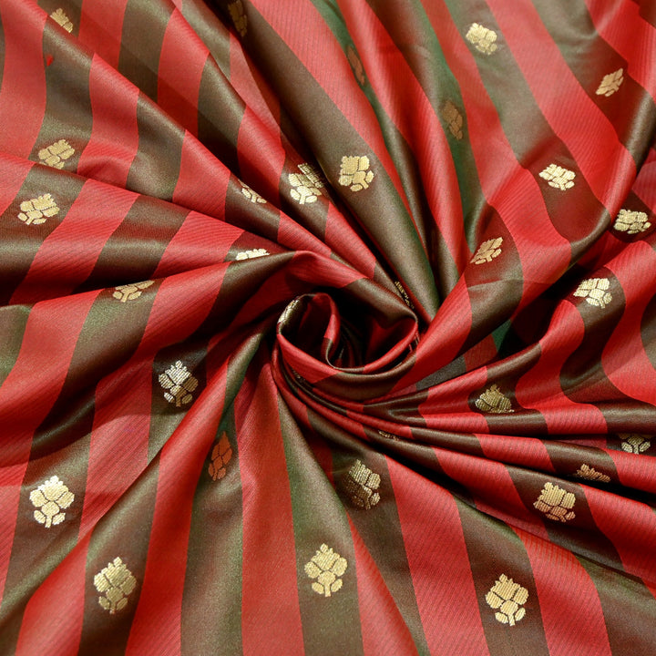 Premium Satin Stripes Zari Jacquard Brocade Fabric | Designer Brocade Fabric | JAC275-6
