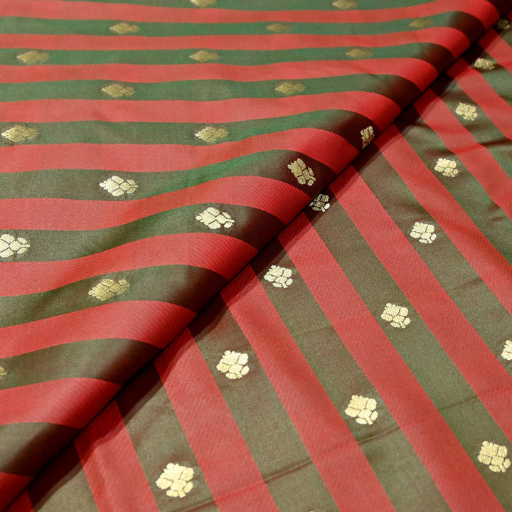 Premium Satin Stripes Zari Jacquard Brocade Fabric | Designer Brocade Fabric | JAC275-6