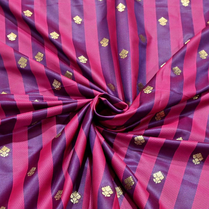 Premium Satin Stripes Zari Jacquard Brocade Fabric | Designer Brocade Fabric | JAC275-8