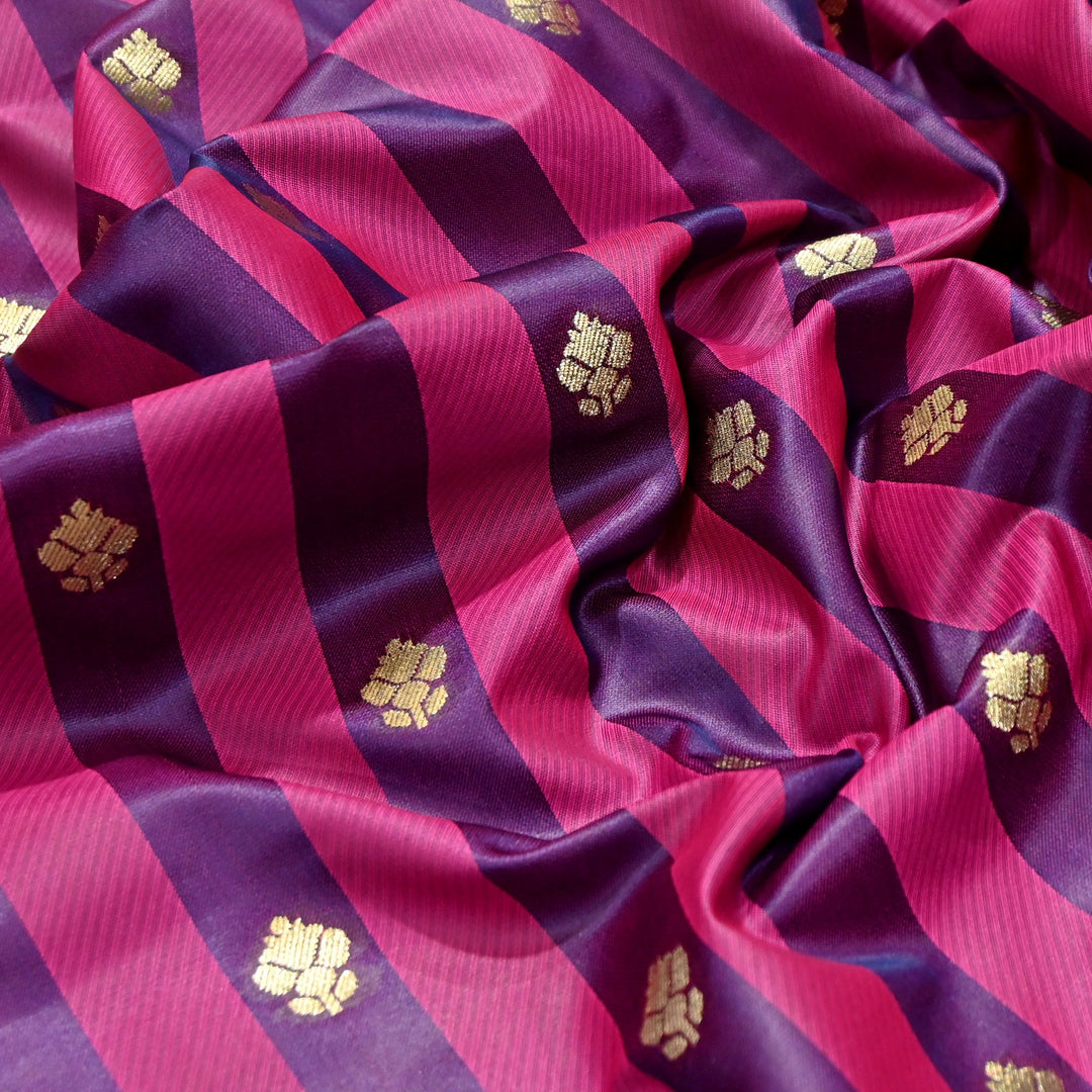 Premium Satin Stripes Zari Jacquard Brocade Fabric | Designer Brocade Fabric | JAC275-8