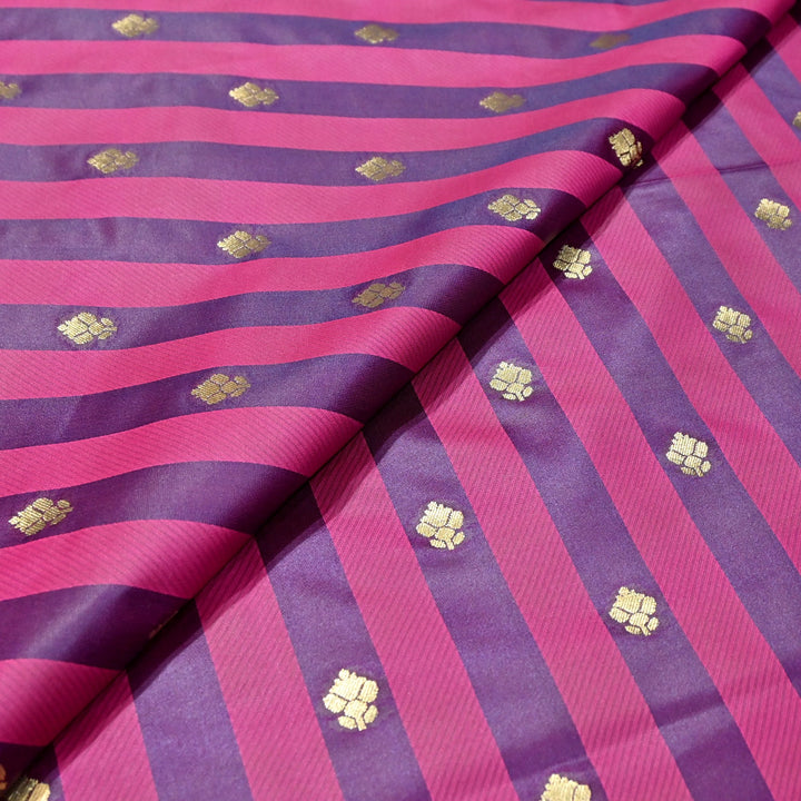 Premium Satin Stripes Zari Jacquard Brocade Fabric | Designer Brocade Fabric | JAC275-8