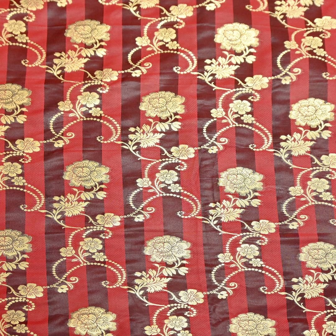 Premium Satin Stripes Zari Jacquard Brocade Fabric | Designer Brocade Fabric | JAC275-9