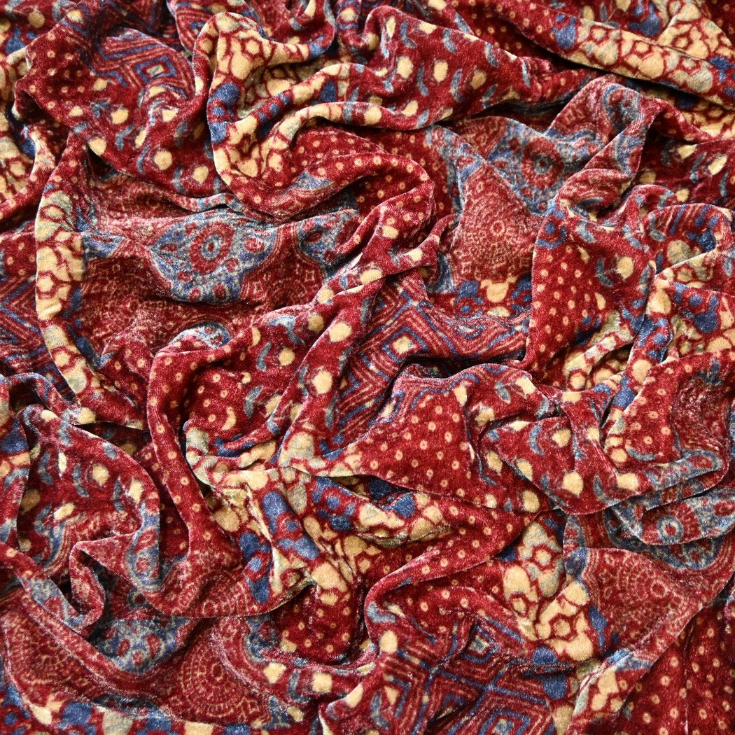 Pure Silk Velvet Digital Printed Fabrics