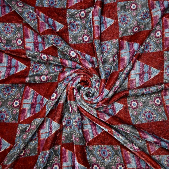 Pure Silk Velvet Digital Printed Fabrics