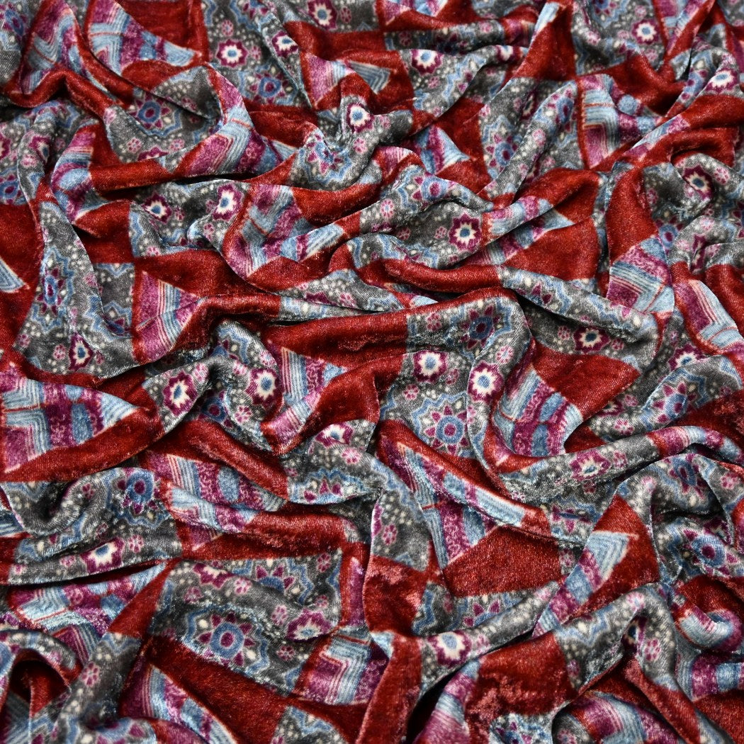 Pure Silk Velvet Digital Printed Fabrics