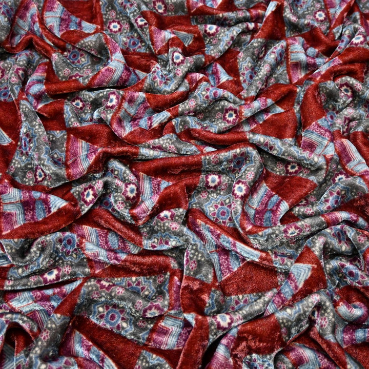 Pure Silk Velvet Digital Printed Fabrics