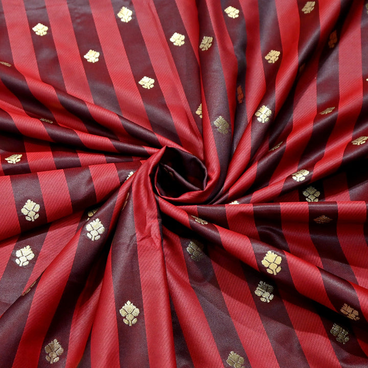 Premium Satin Stripes Zari Jacquard Brocade Fabric | Designer Brocade Fabric | JAC275-10