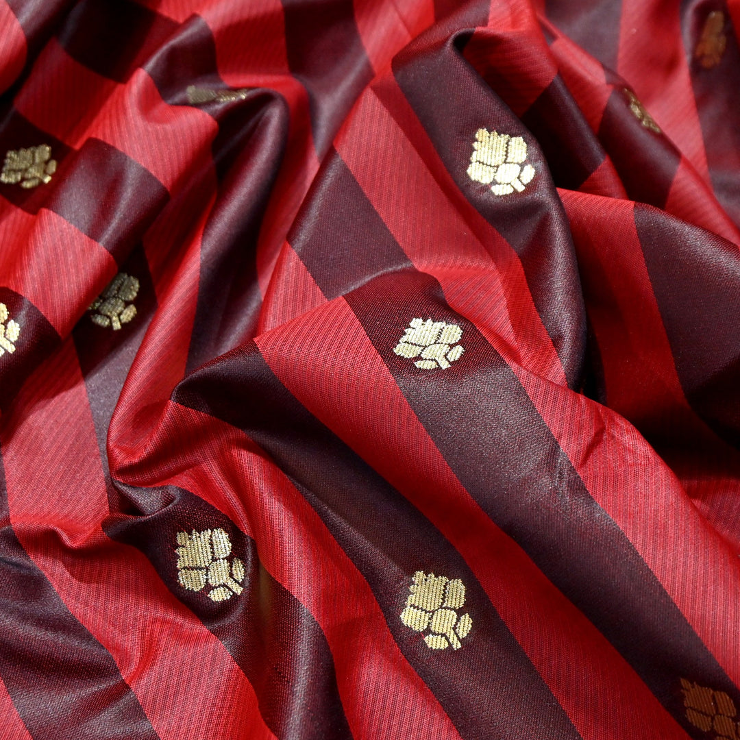 Premium Satin Stripes Zari Jacquard Brocade Fabric | Designer Brocade Fabric | JAC275-10