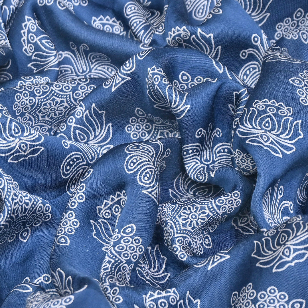 Elegant Modal Satin Discharge Print Fabric 6 – Soft Luxury Designer Fabric - DIS285-4