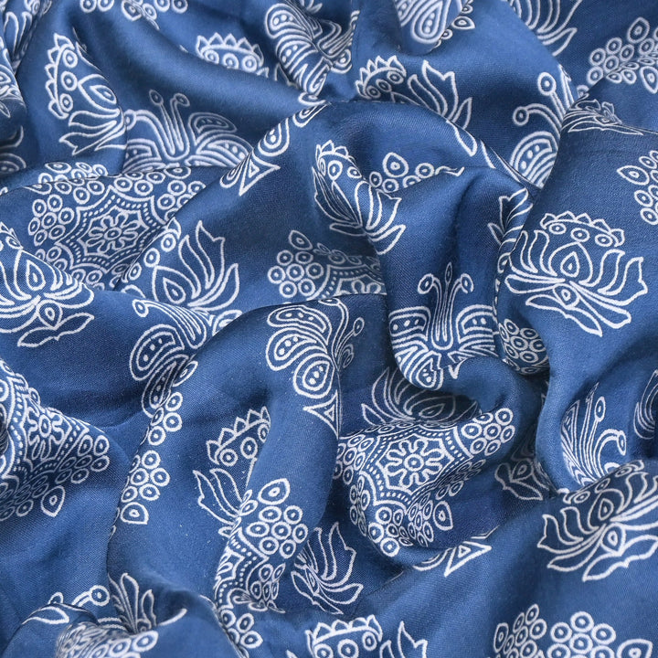 Elegant Modal Satin Discharge Print Fabric 6 – Soft Luxury Designer Fabric - DIS285-4