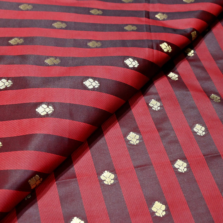 Premium Satin Stripes Zari Jacquard Brocade Fabric | Designer Brocade Fabric | JAC275-10