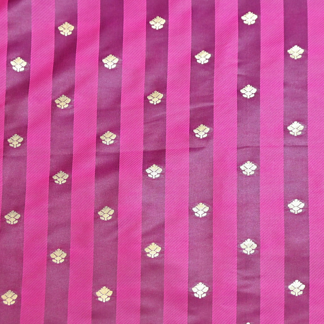 Premium Satin Stripes Zari Jacquard Brocade Fabric | Designer Brocade Fabric | JAC275-12