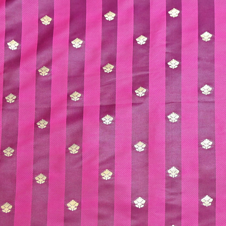 Premium Satin Stripes Zari Jacquard Brocade Fabric | Designer Brocade Fabric | JAC275-12