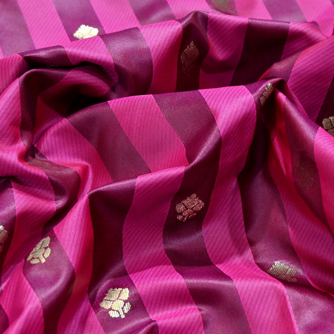 Premium Satin Stripes Zari Jacquard Brocade Fabric | Designer Brocade Fabric | JAC275-12