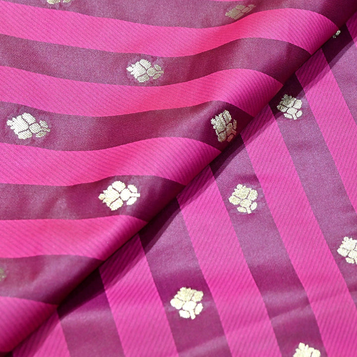 Premium Satin Stripes Zari Jacquard Brocade Fabric | Designer Brocade Fabric | JAC275-12