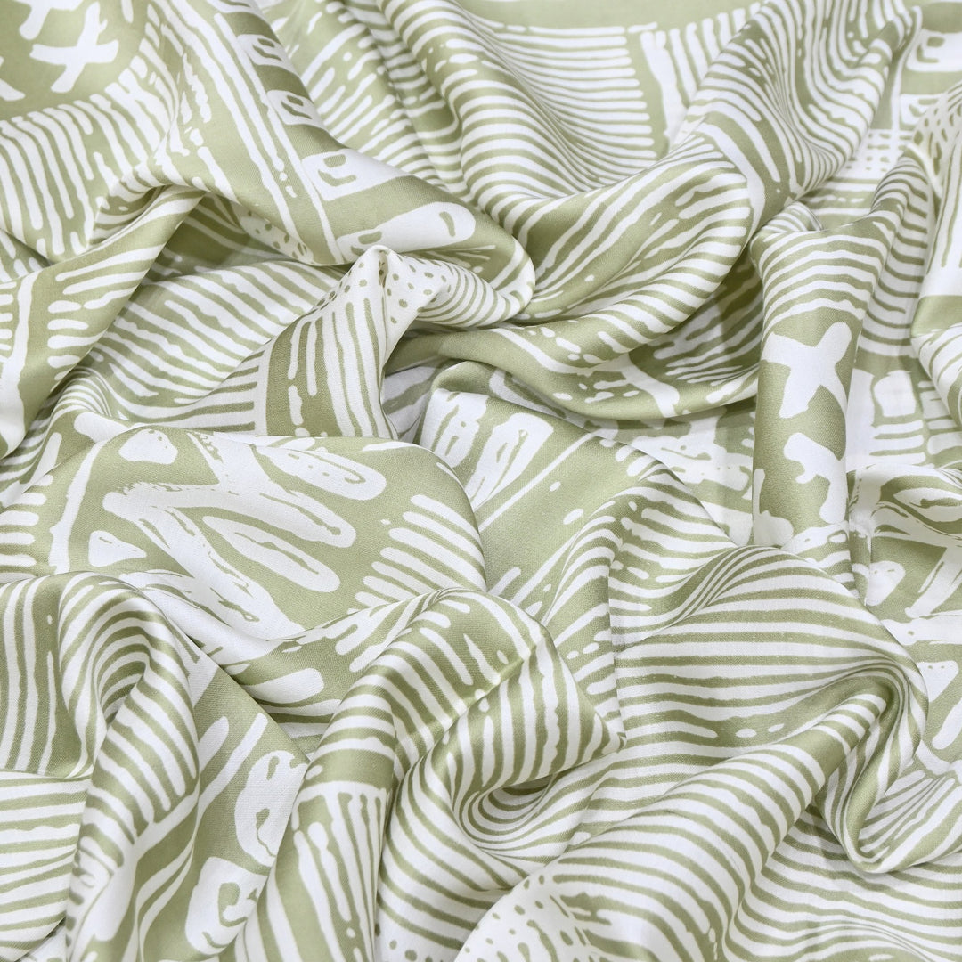 Elegant Modal Satin Discharge Print Fabric 6 – Soft Luxury Designer Fabric - DIS285-6