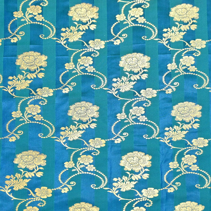 Premium Satin Stripes Zari Jacquard Brocade Fabric | Designer Brocade Fabric | JAC275-15