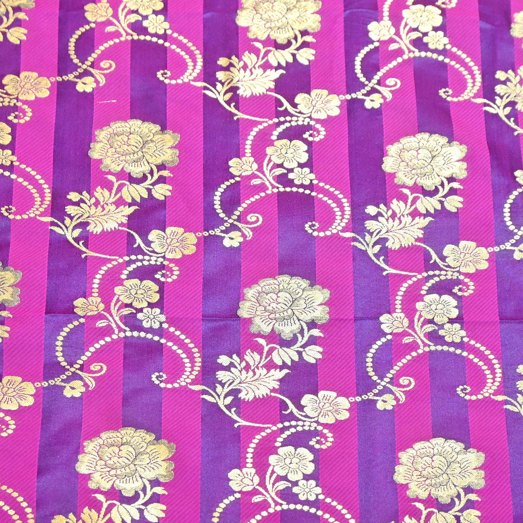 Premium Satin Stripes Zari Jacquard Brocade Fabric | Designer Brocade Fabric | JAC275-7
