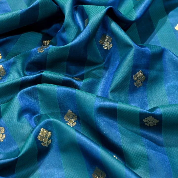 Premium Satin Stripes Zari Jacquard Brocade Fabric | Designer Brocade Fabric | JAC275-16