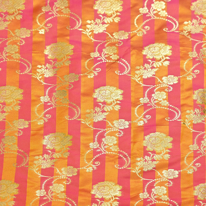 Premium Satin Stripes Zari Jacquard Brocade Fabric | Designer Brocade Fabric | JAC275-13