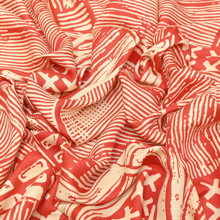 Elegant Modal Satin Discharge Print Fabric 6 – Soft Luxury Designer Fabric - DIS285-9