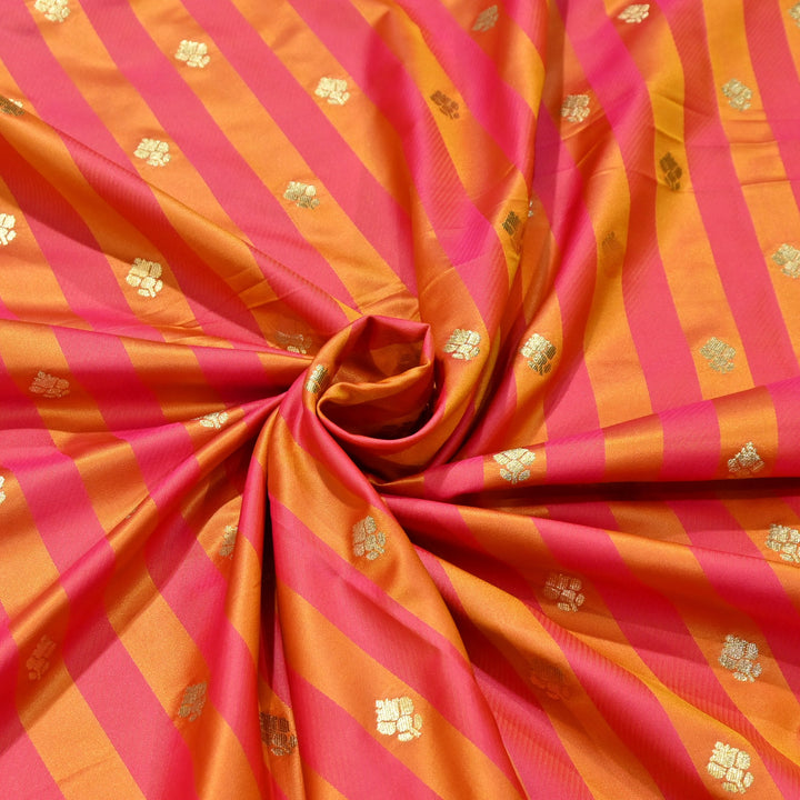 Premium Satin Stripes Zari Jacquard Brocade Fabric | Designer Brocade Fabric | JAC275-14