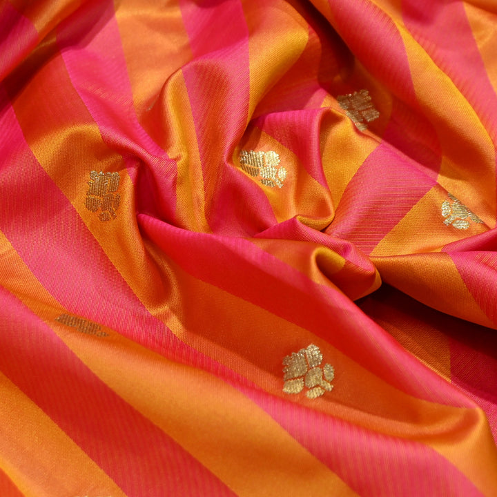 Premium Satin Stripes Zari Jacquard Brocade Fabric | Designer Brocade Fabric | JAC275-14