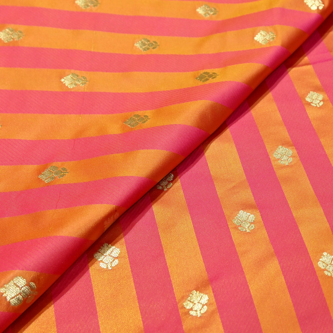 Premium Satin Stripes Zari Jacquard Brocade Fabric | Designer Brocade Fabric | JAC275-14