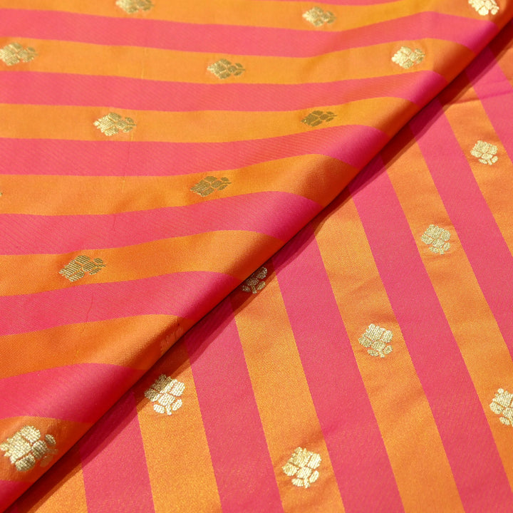 Premium Satin Stripes Zari Jacquard Brocade Fabric | Designer Brocade Fabric | JAC275-14