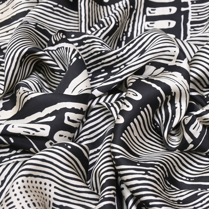 Elegant Modal Satin Discharge Print Fabric 6 – Soft Luxury Designer Fabric - DIS285-11