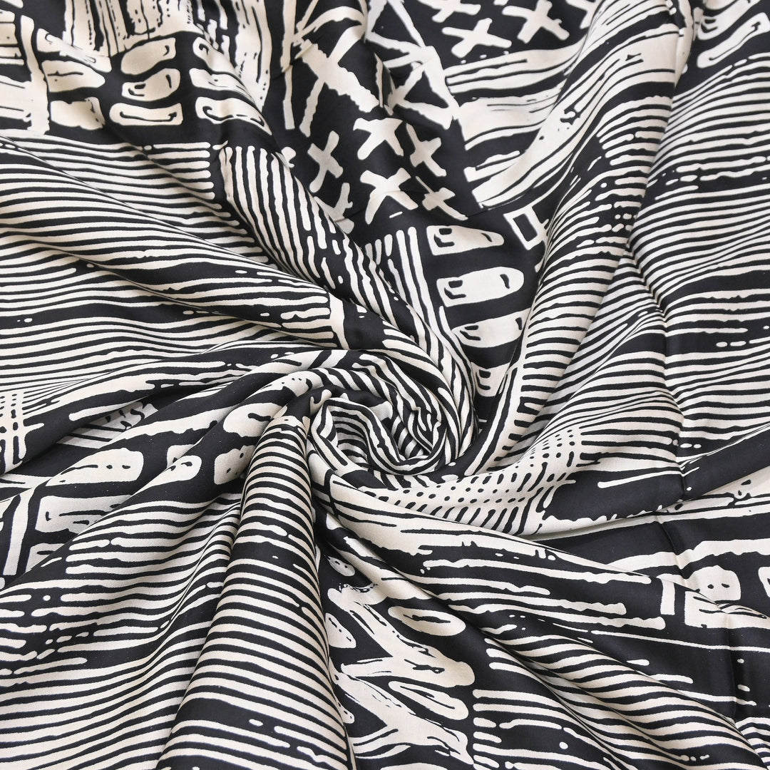 Elegant Modal Satin Discharge Print Fabric 6 – Soft Luxury Designer Fabric - DIS285-11