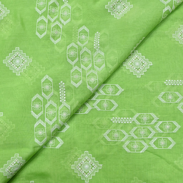 Dyed Mul Chanderi Sequins Embroidery Fabrics