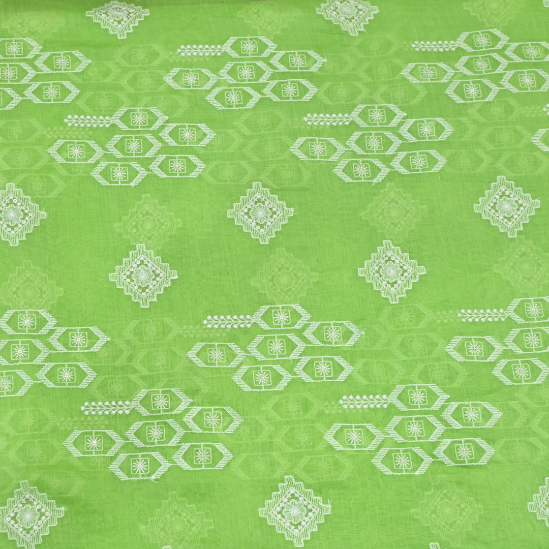 Dyed Mul Chanderi Sequins Embroidery Fabrics
