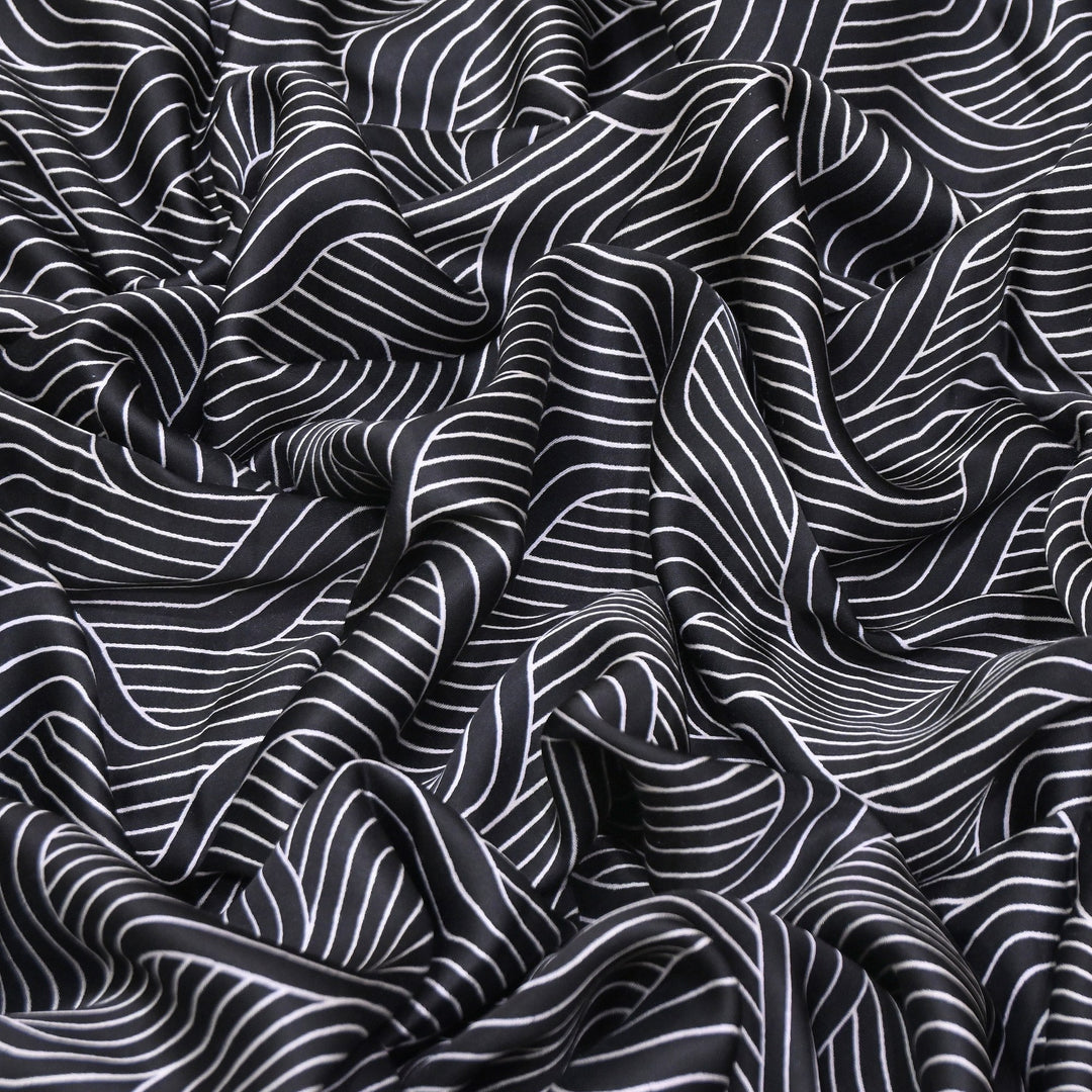 Elegant Modal Satin Discharge Print Fabric 6 – Soft Luxury Designer Fabric - DIS285-12