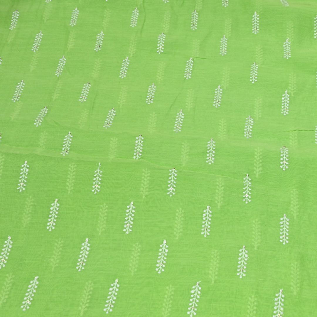 Dyed Mul Chanderi Sequins Embroidery Fabrics