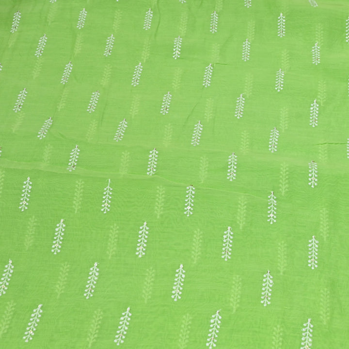 Dyed Mul Chanderi Sequins Embroidery Fabrics