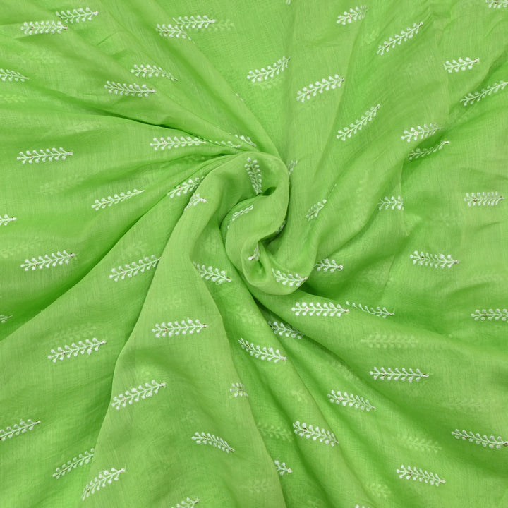 Dyed Mul Chanderi Sequins Embroidery Fabrics