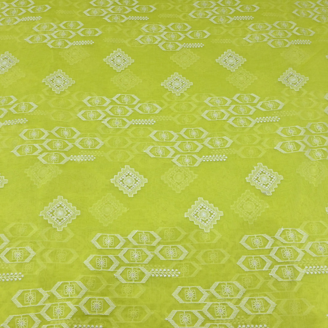 Dyed Mul Chanderi Sequins Embroidery Fabrics
