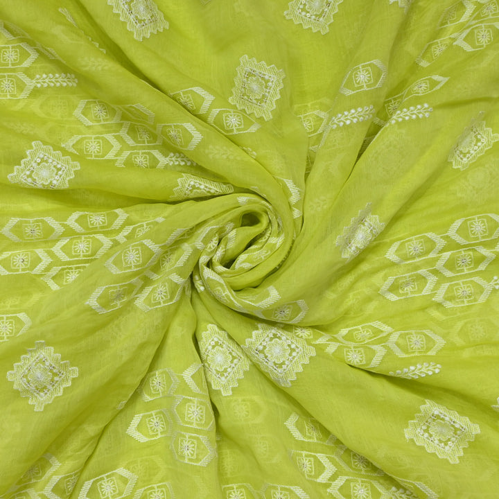 Dyed Mul Chanderi Sequins Embroidery Fabrics