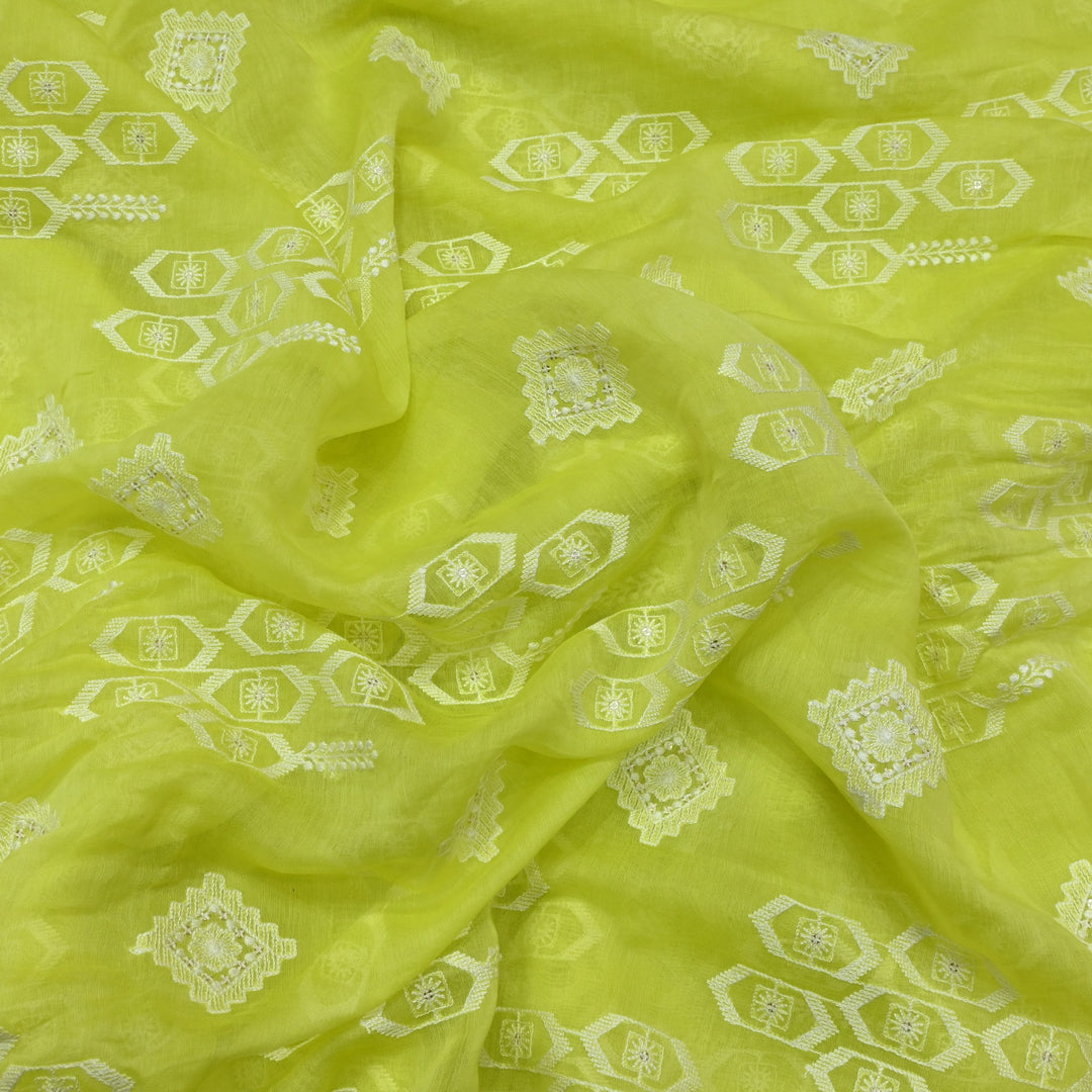 Dyed Mul Chanderi Sequins Embroidery Fabrics