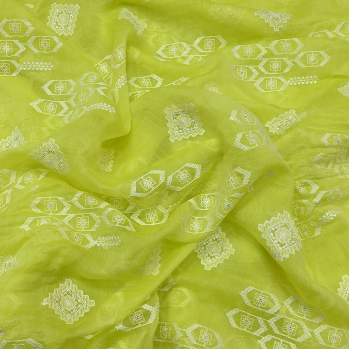 Dyed Mul Chanderi Sequins Embroidery Fabrics