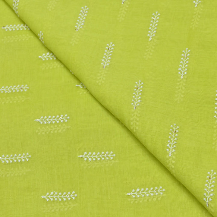 Dyed Mul Chanderi Sequins Embroidery Fabrics