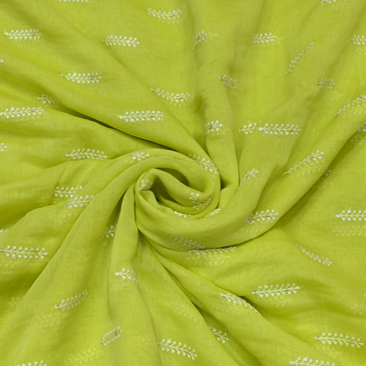 Dyed Mul Chanderi Sequins Embroidery Fabrics
