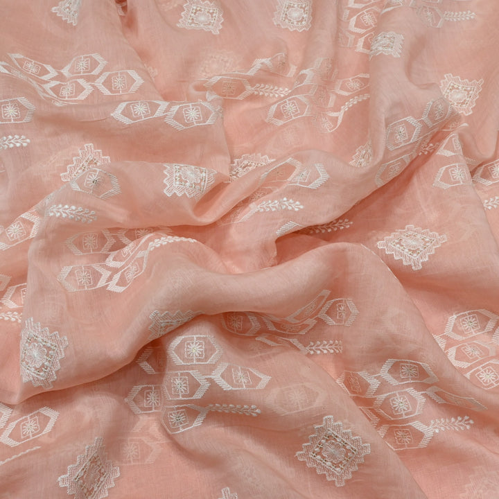 Dyed Mul Chanderi Sequins Embroidery Fabrics