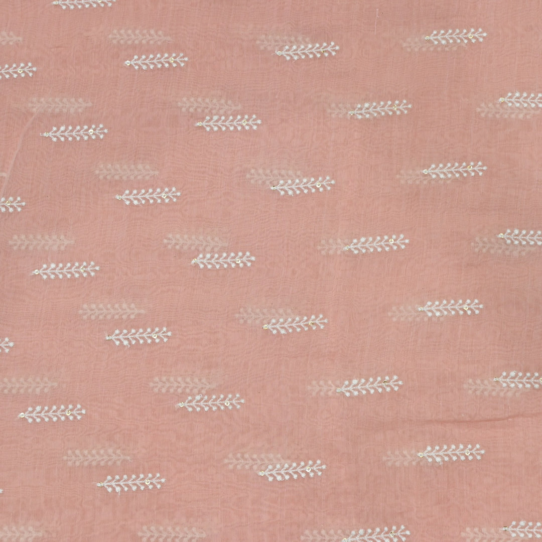 Dyed Mul Chanderi Sequins Embroidery Fabrics