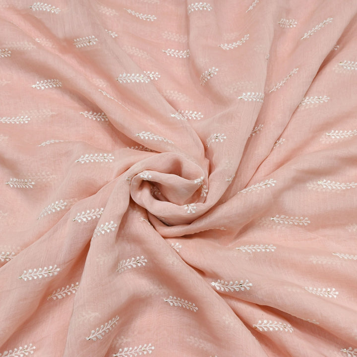 Dyed Mul Chanderi Sequins Embroidery Fabrics